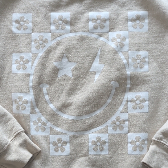 Krista Horton Collab Sweater with Smiley/Floral Design - Picture 2 of 4